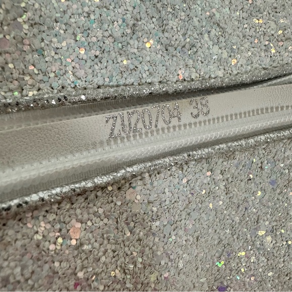 Sequin Glitter Ankle Boots Clear Sparkly Pointed Toe Block High Heel Shiny Boots - Picture 7 of 16